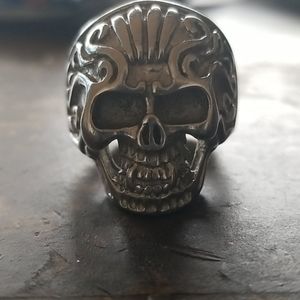 Stainless steel skull ring